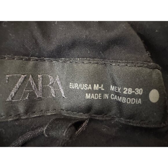 ZARA Black M/L Elastic Waist Midi Skirt Zara Polyester Flowy Design - Picture 5 of 15